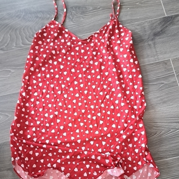Vtg Petra Fashions Valentines Day Love Hearts nightie slip dress LG USA Pinup - Picture 6 of 8